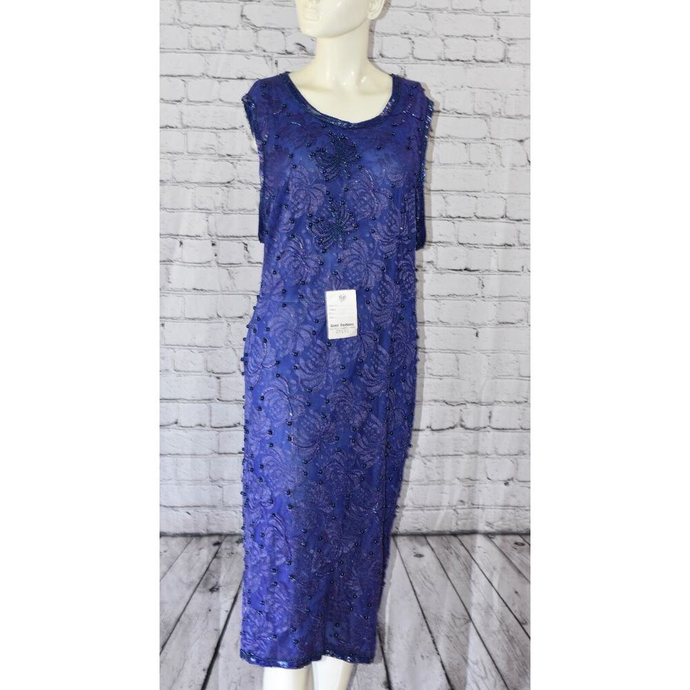 GUNIT Fashions Sequined & Beaded Cocktail Party Evening Dress Size 4XL NEW!!!